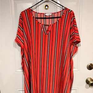 Liz Claiborne Orange Striped Women's Top